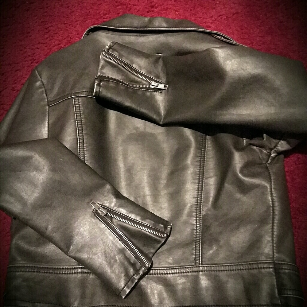 Black faux leather jacket